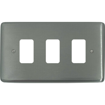 contour stainless steel grid plate (3 gang) front fc0825