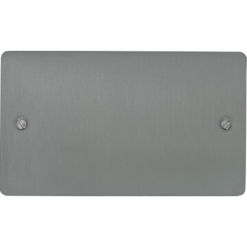flat brushed steel double blank plate front fc0825