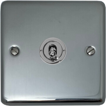 polished steel toggle switch (1 gang) front fc0825