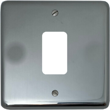 polished steel grid plate (1 gang) front fc0825