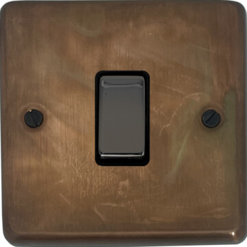 contour tarnished copper light switch (1 gang/black nickel switch) front fc0825