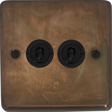 contour tarnished copper toggle switch (2 gang) front fc0825