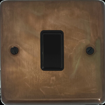 Contour Tarnished Copper Intermediate Switch (1 Gang/Black Switch)