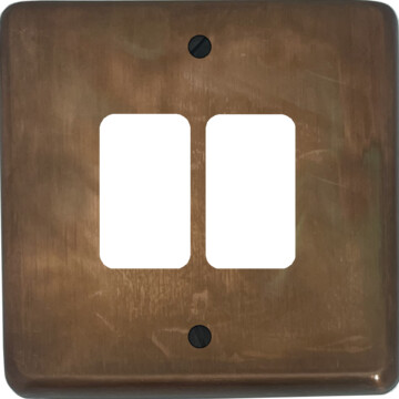 contour tarnished copper grid plate (2 gang) front fc0825
