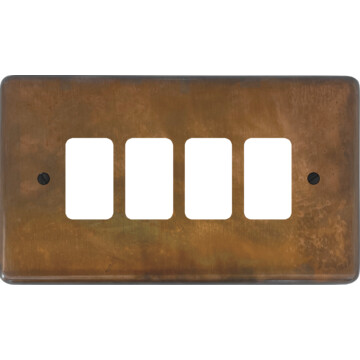contour tarnished copper grid plate (4 gang) front fc0825