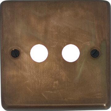 contour tarnished copper toggle grid plate (2 gang) front fc0825