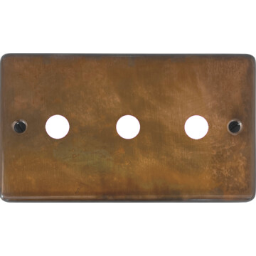 contour tarnished copper toggle grid plate (3 gang) front fc0825