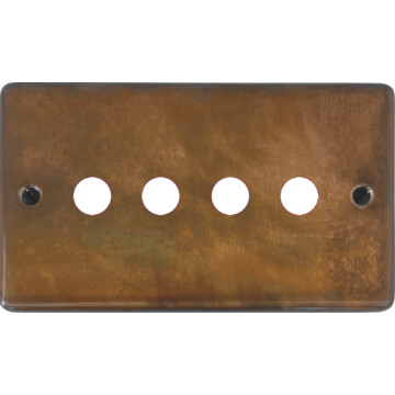 contour tarnished copper toggle grid plate (4 gang) front fc0825