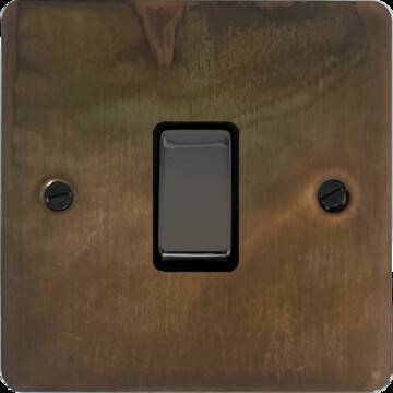 Flat Tarnished Copper Intermediate Switch (1 Gang/Black Nickel Switch)