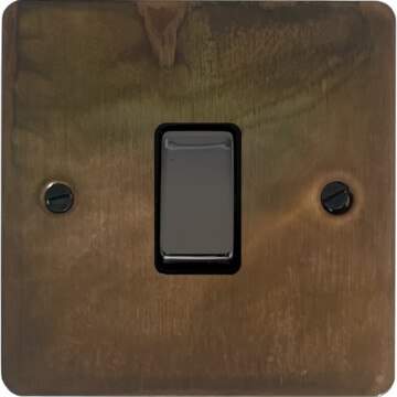 flat tarnished copper intermediate switch (1 gang/black nickel switch) front fc0825