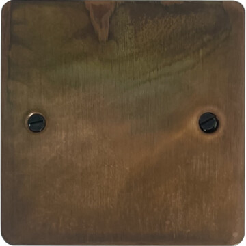 flat tarnished copper single blank plate front fc0825