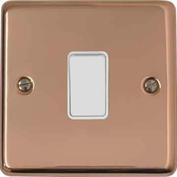 contour copper light switch (1 gang/white switch) front fc0825