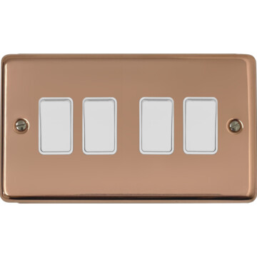 contour copper light switch (4 gang/white switch) front fc0825