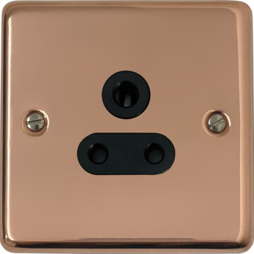 contour copper 5a 3 pin socket (black insert) front fc0825