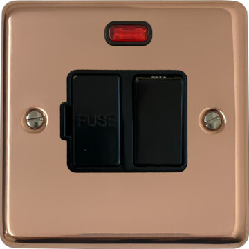 contour copper switched fused spur with neon (black switch) front fc0825