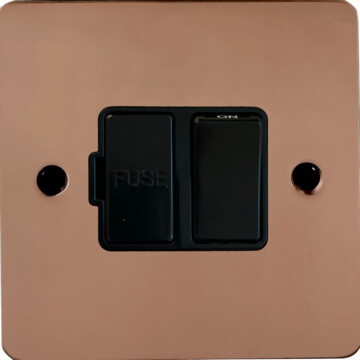 flat copper switched fused spur (black switch) front fc0825
