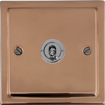 victorian copper toggle switch (1 gang) front fc0825