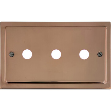 victorian copper toggle grid plate (3 gang) front fc0825