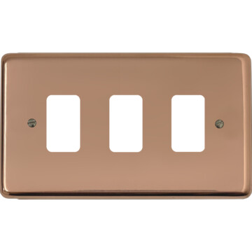 contour copper hand waxed grid plate (3 gang) front fc0825