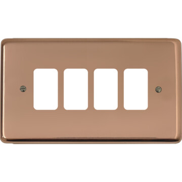 contour copper hand waxed grid plate (4 gang) front fc0825
