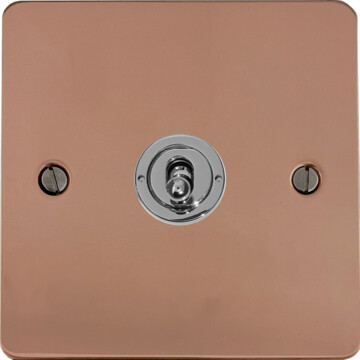 flat copper hand waxed toggle switch (1 gang) front fc0825