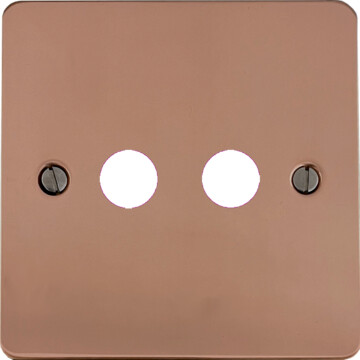 flat copper hand waxed toggle grid plate (2 gang) front fc0825