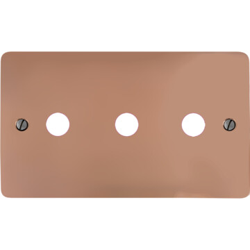 flat copper hand waxed toggle grid plate (3 gang) front fc0825