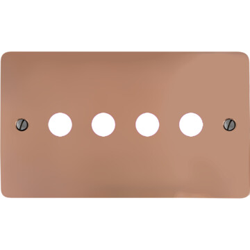 flat copper hand waxed toggle grid plate (4 gang) front fc0825