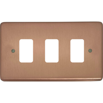 rose gold grid plate (3 gang) front fc0825
