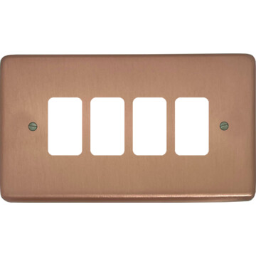 rose gold grid plate (4 gang) front fc0825