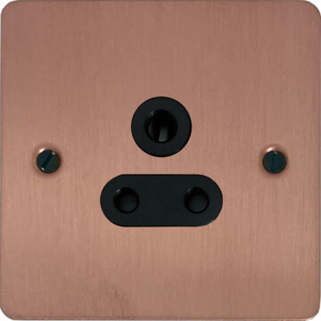 flat rose gold 5a 3 pin socket (black insert) front fc0825