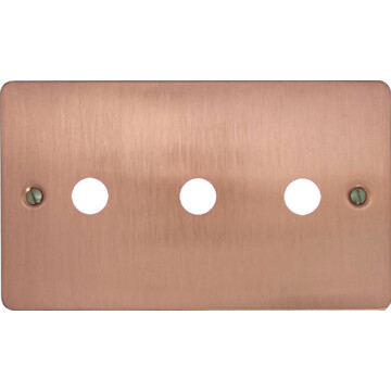 flat rose gold toggle grid plate (3 gang) front fc0825