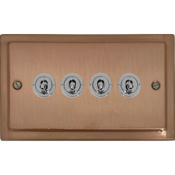 victorian rose gold toggle switch (4 gang/polished chrome toggle) front fc0825
