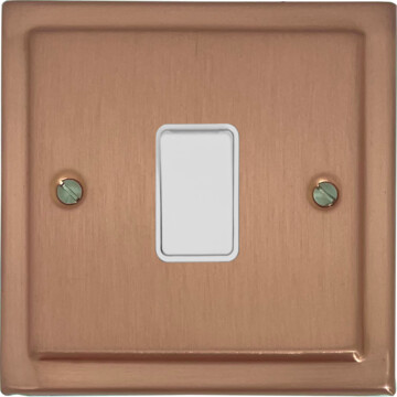 victorian rose gold intermediate switch (1 gang/white switch) front fc0825
