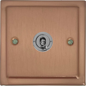 victorian rose gold intermediate toggle switch (1 gang/polished chrome toggle) front fc0825