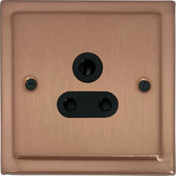 victorian rose gold 5a 3 pin socket (black insert) front fc0825