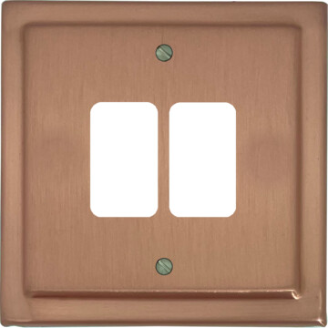 victorian rose gold grid plate (2 gang) front fc0825