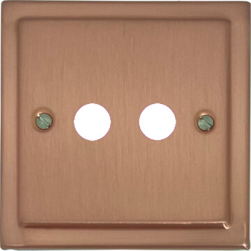 victorian rose gold toggle grid plate (2 gang) front fc0825