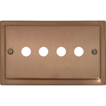 victorian rose gold toggle grid plate (4 gang) front fc0825