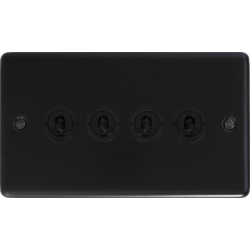 matt black toggle switch (4 gang) front fc0825