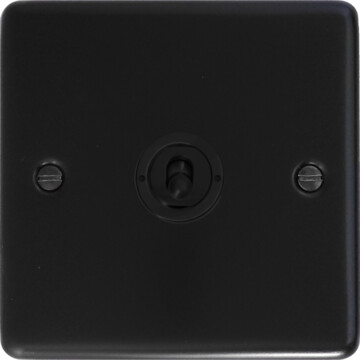 matt black intermediate toggle switch (brass toggle) front fc0825