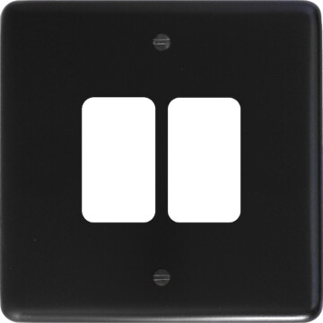 matt black grid plate (2 gang) front fc0825