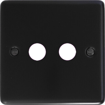 contour matt black toggle grid plate (2 gang) front fc0825