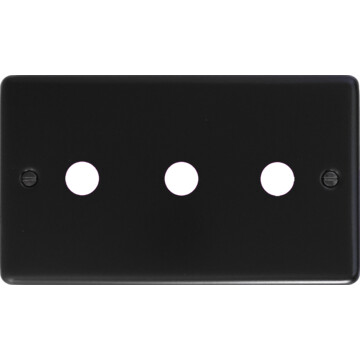 contour matt black toggle grid plate (3 gang) front fc0825
