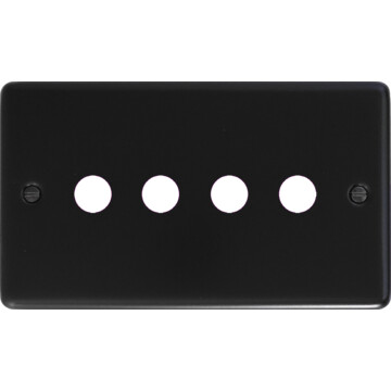 contour matt black toggle grid plate (4 gang) front fc0825