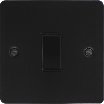 flat black light switch (1 gang/black switch) front fc0825