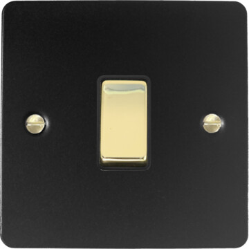 flat black intermediate switch (1 gang/polished brass switch) front fc0825