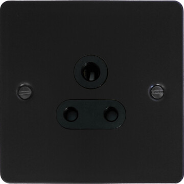 flat black 5 amp 3 pin socket front fc0825