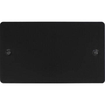 flat black blank plate (2 gang) front fc0825