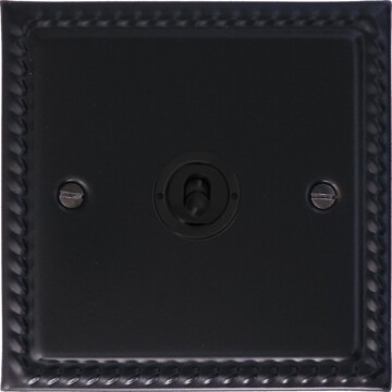 georgian black intermediate toggle switch (1 gang/matt black switches) front fc0825
